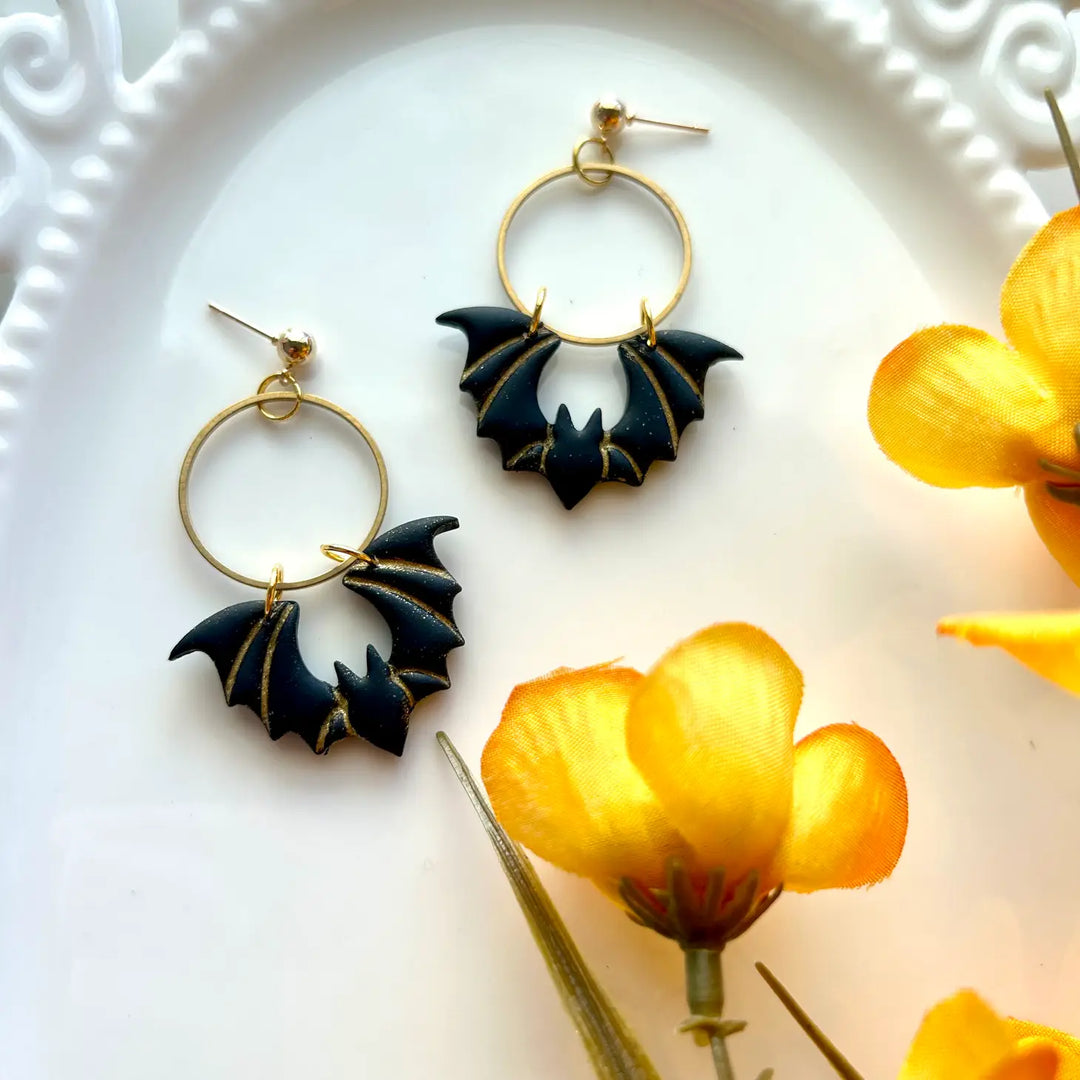 Gold Outline Bat Earrings | Featured Brand