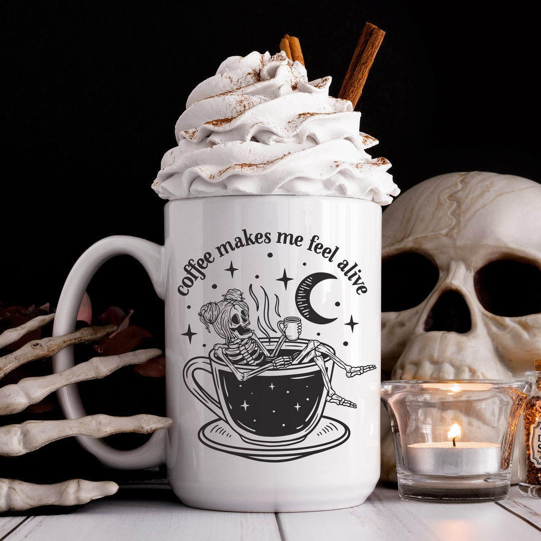 Coffee Makes Me Feel Alive 15 oz. Mug
