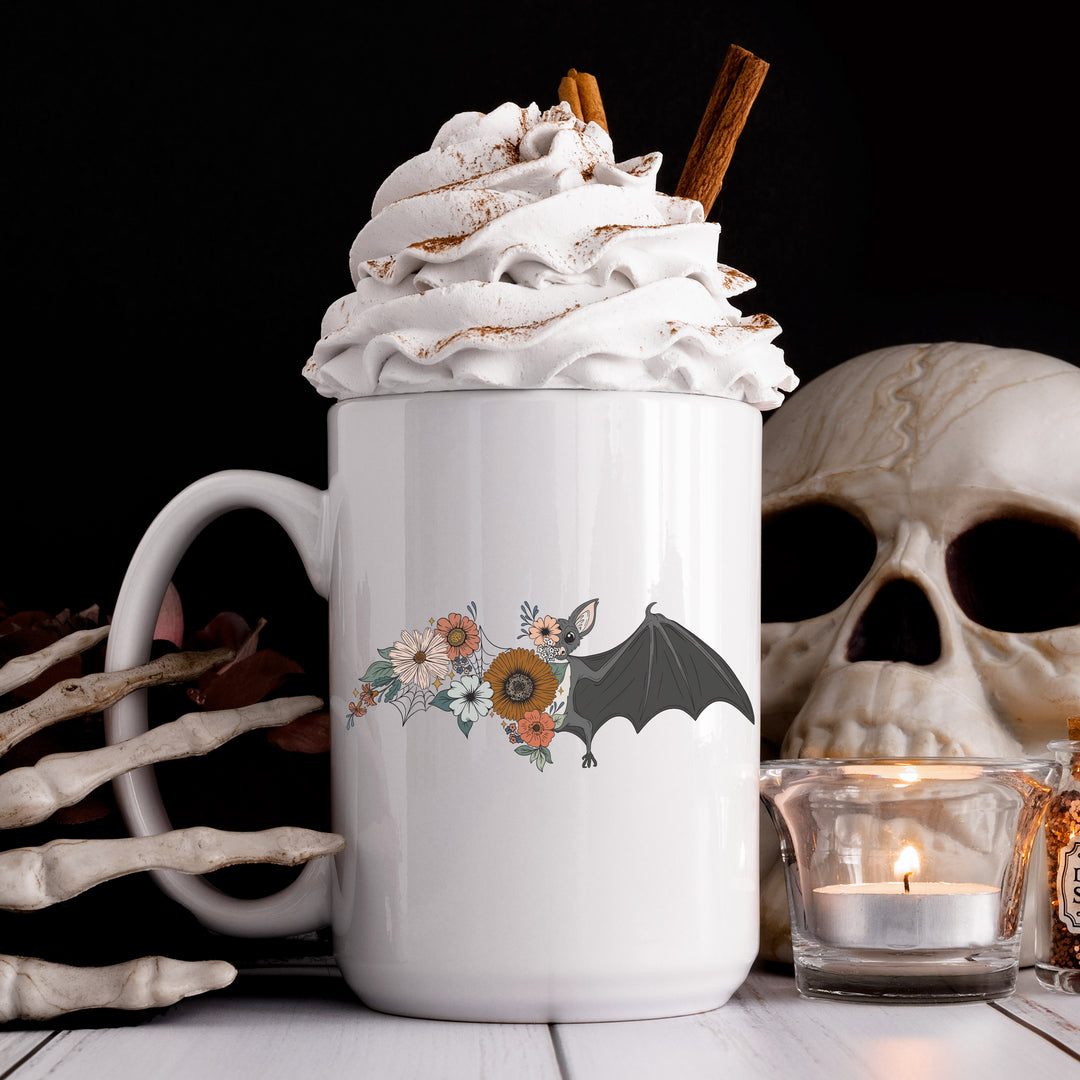 Floral Bat 15 oz. Mug