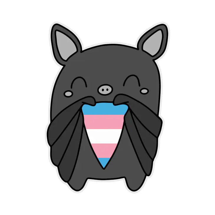 Trans Pride Bat Waterproof Sticker | Featured Brand