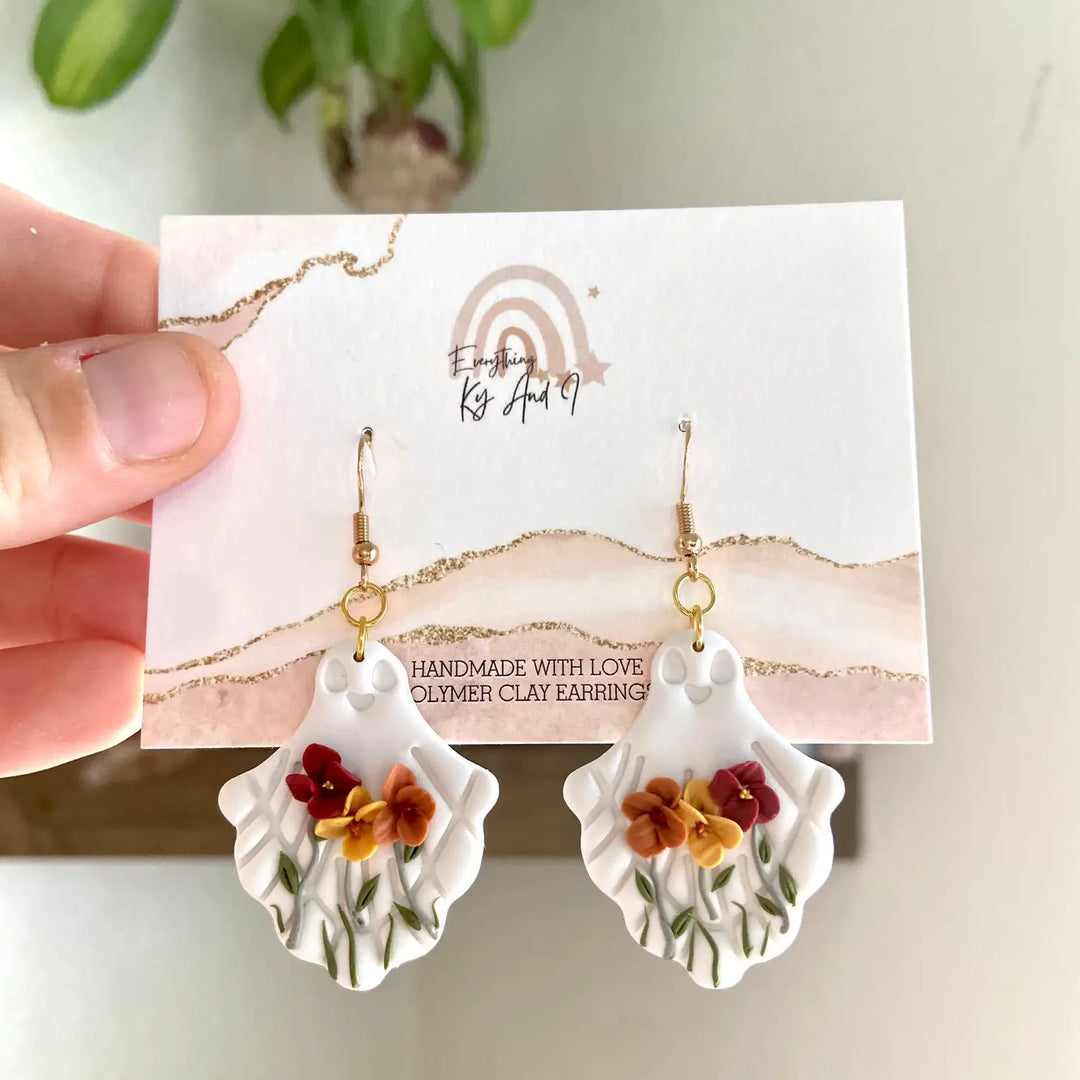 Fall Floral Ghost Earrings | Featured Brand