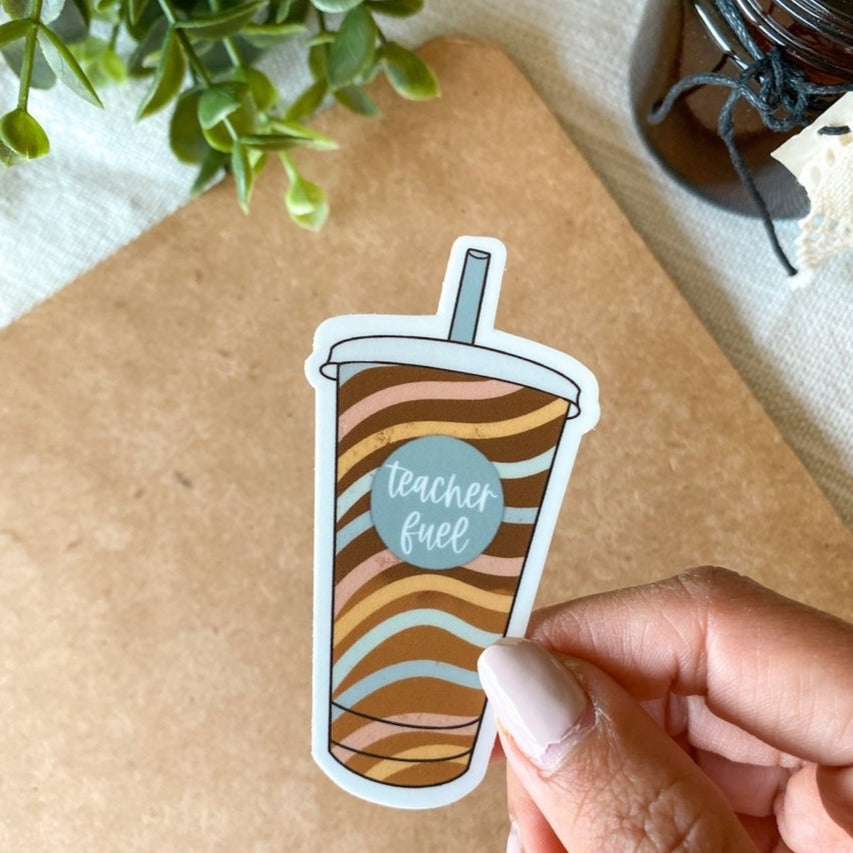 Teacher Fuel Rainbow Waves Sticker | Featured Brand