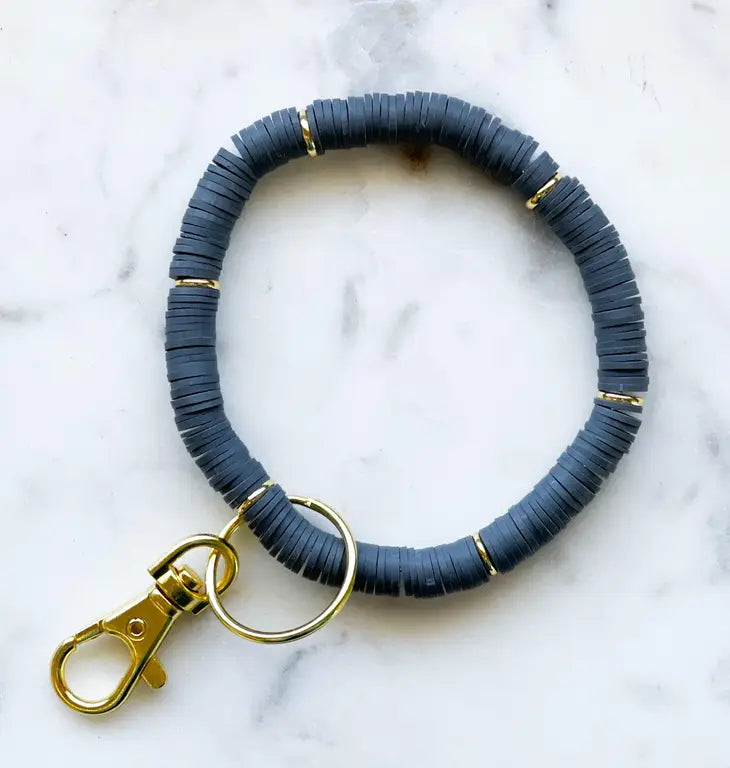 Gray Heishi Wristlet Keychain | Featured Brand