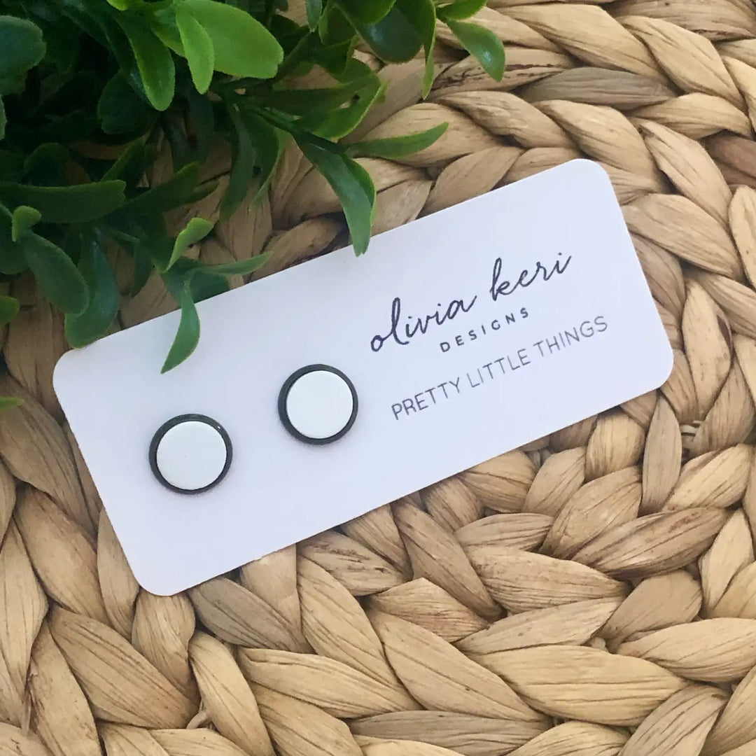 White Pretty Little Things Stud Earrings | Featured Brand