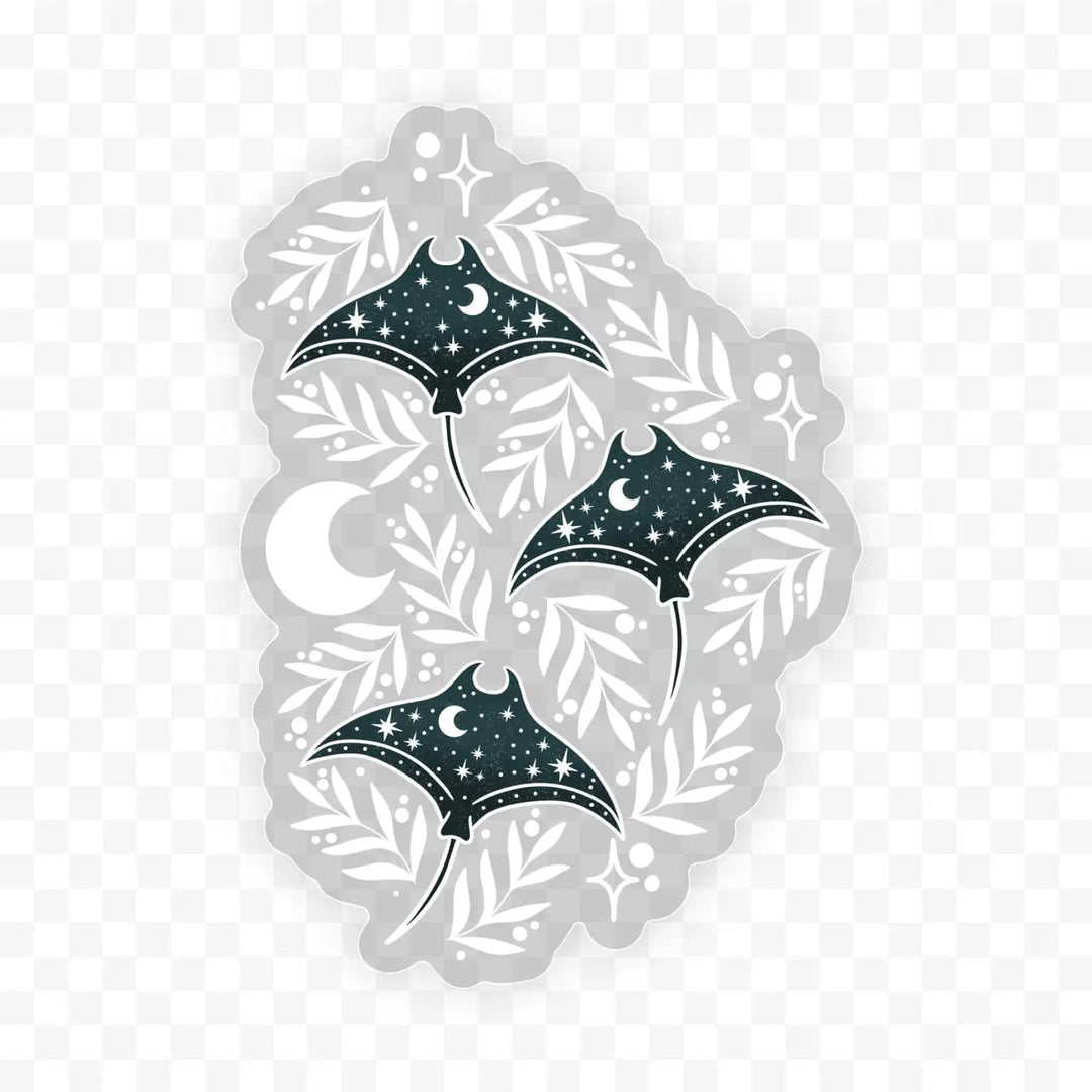 Fantasy Triple Celestial Sting Ray Clear Waterproof Sticker | Featured Brand