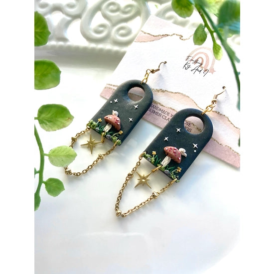 Moody Night Mushroom Clay Earrings | Featured Brand