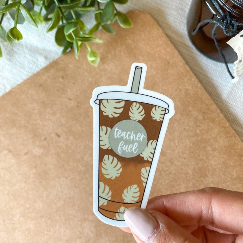 Teacher Fuel Palm Leaves Sticker | Featured Brand