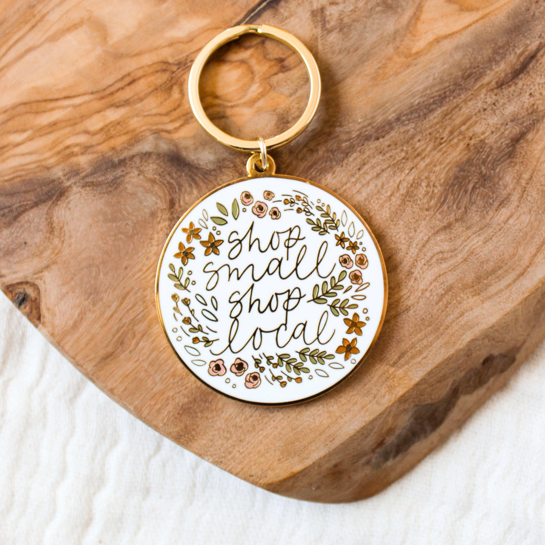 Shop Small Shop Local Metal Keychain | Featured Brand