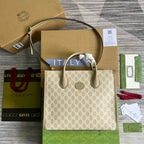 Gucci Small Tote Bag With Interlocking G Beige For Women, Women’s Bags 12.2in/31cm