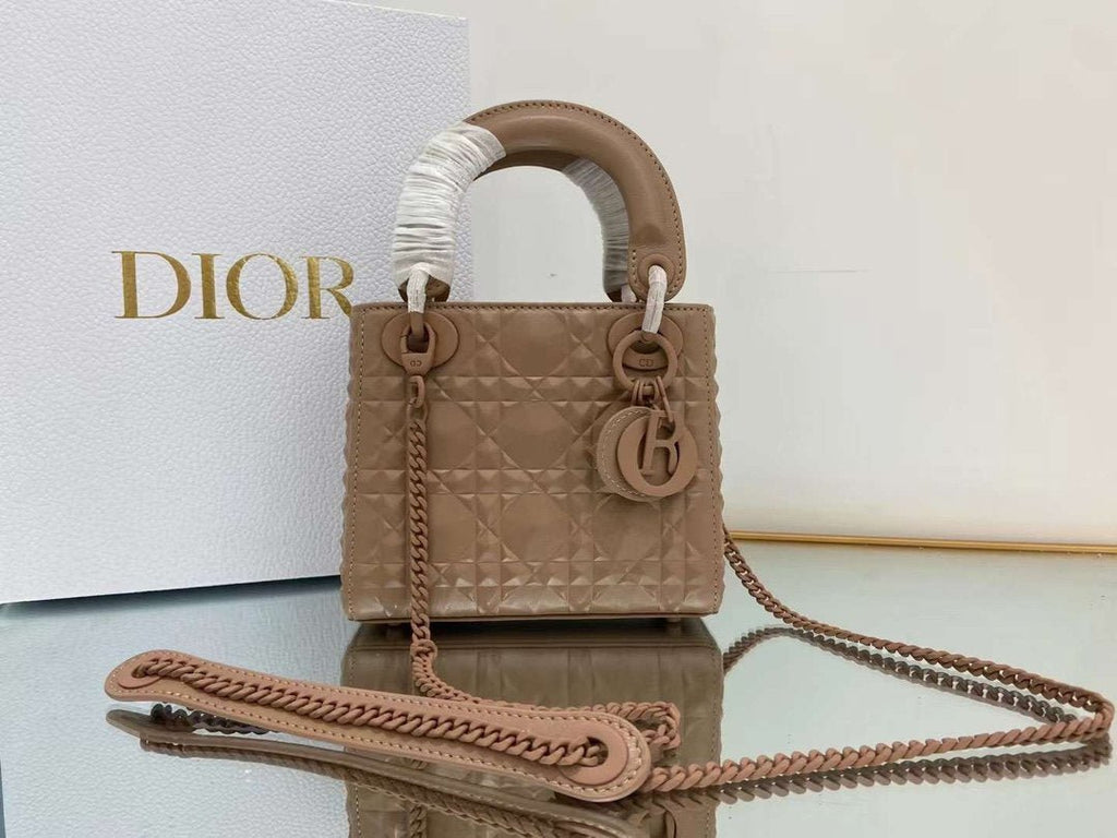 Christian Dior Medium Lady Bag 17cm Brown