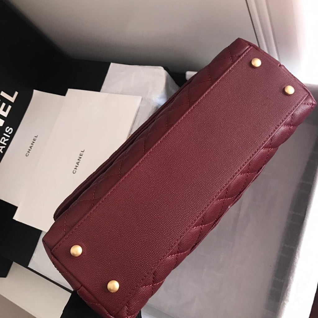 Chanel Coco Handle Bag 28cm Dark Red