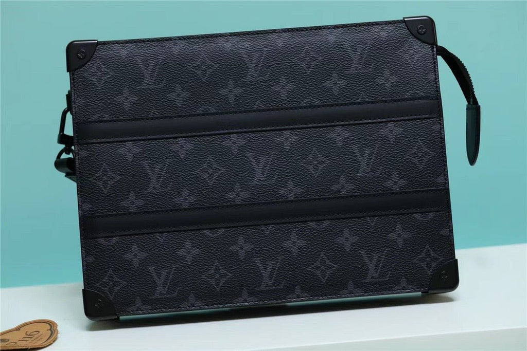 Louis Vuitton Trunk Pouch Monogram Eclipse Canvas Black For Men, Men’s Wallet 28cm LV M45937