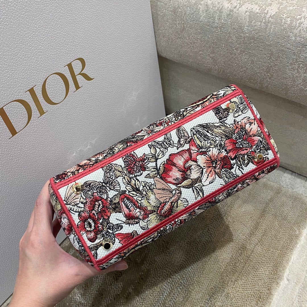 Christian Dior Medium Lady D-Lite Bag 24cm Red
