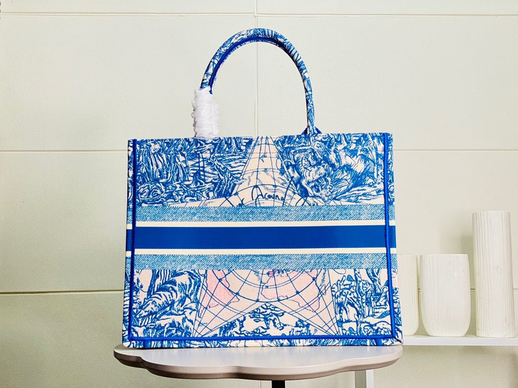 Christina Dior Book Tote Blue Bag 42 cm