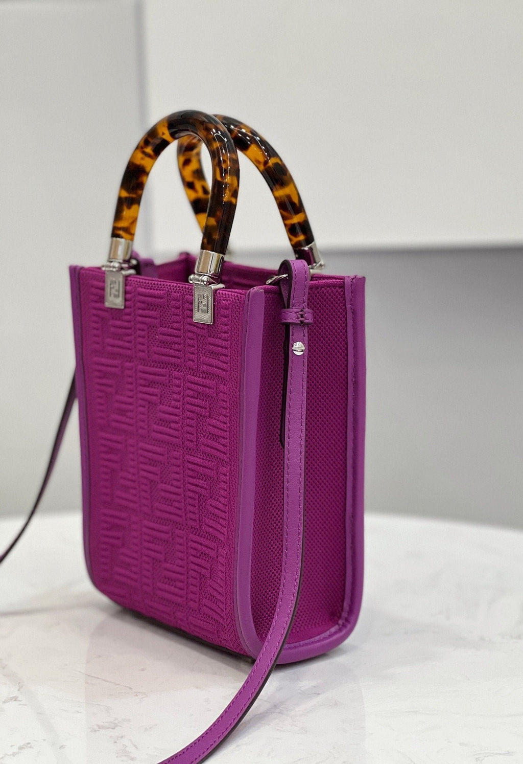 Fendi Mini Sunshine Shopper 18cm Purple