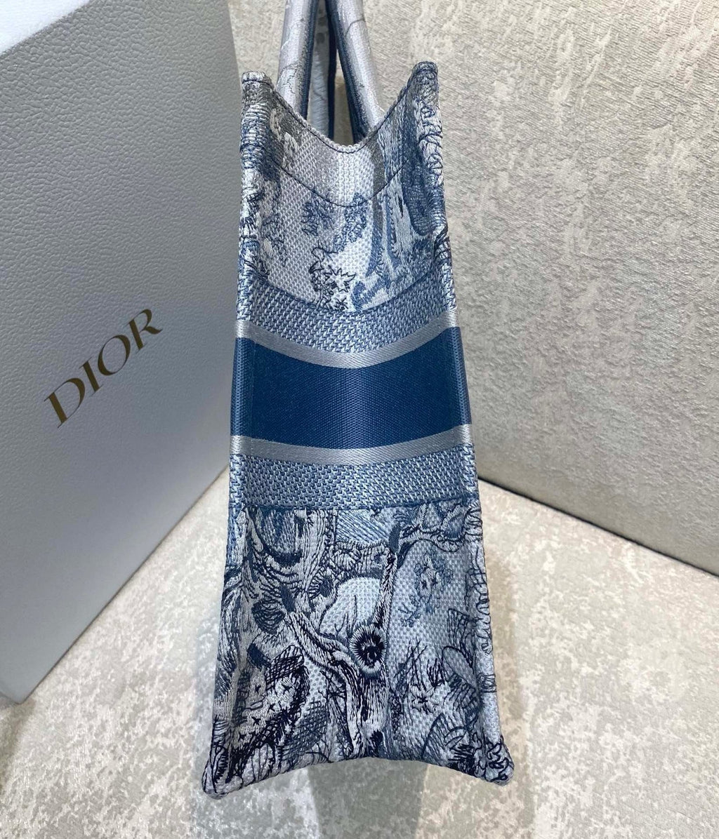 Christina Dior Medium Book Tote Bag 36cm Blue