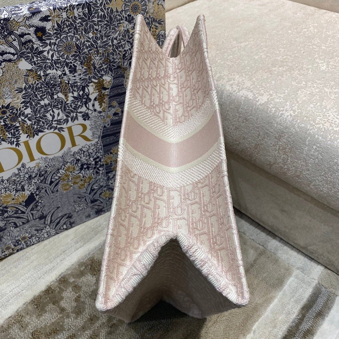 Christina Dior Book Tote Bag 42cm Light Pink