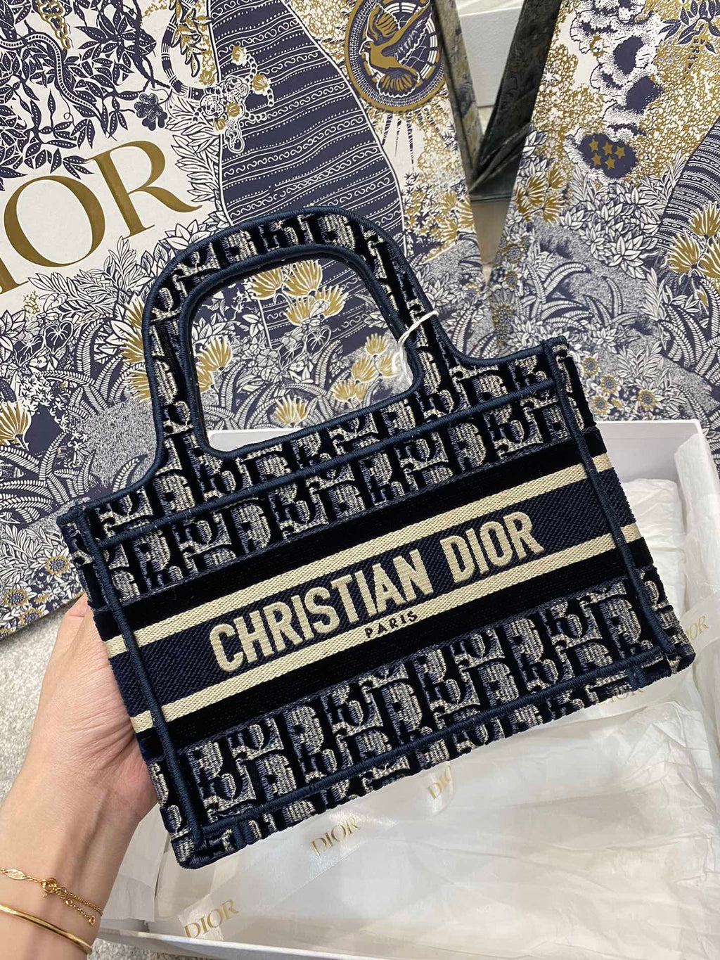 Christian Dior Black Medium Handle Bag 23cm