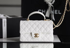 Chanel Flapbag With Top Handle 20cm White
