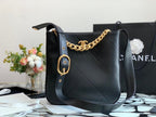 Chanel Co-Co Shoulder Bag With Gold Hardware Chain 29cm Black