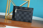Louis Vuitton ID Card Holder Damier Graphite Canvas Black For Men, Men’s Wallet 13cm LV N60378