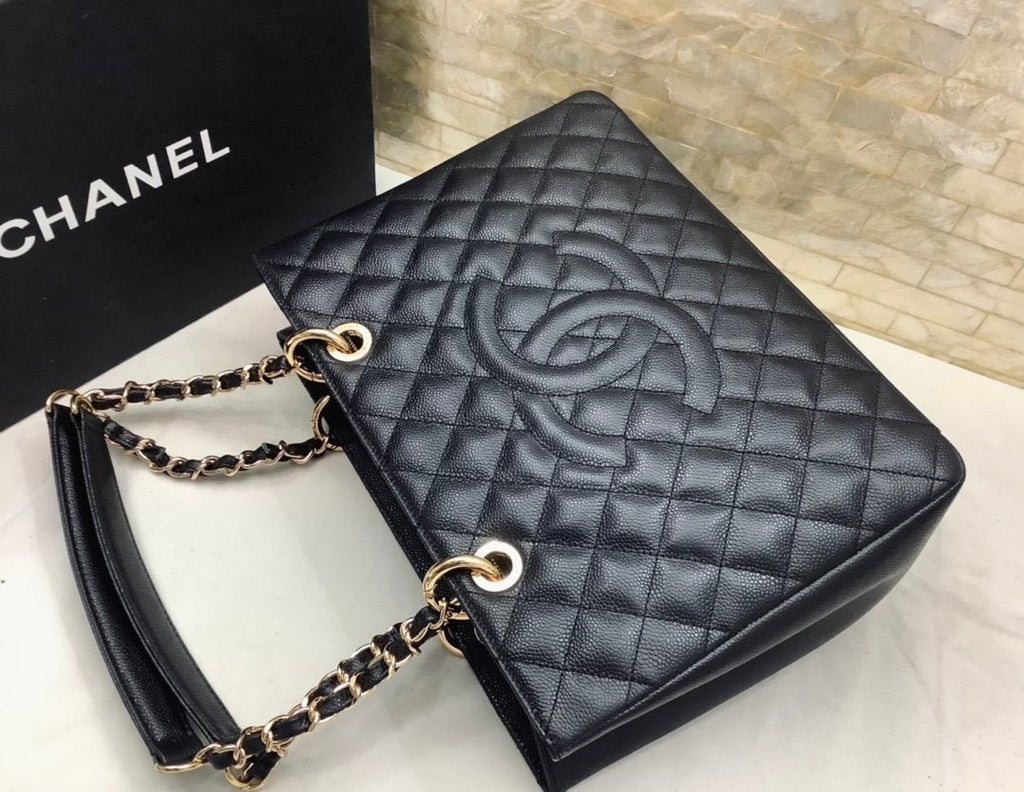 Chanel Classic Tote Bag Gold Hardware 34cm Black