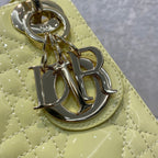 Christian Dior Lady Dior Bag Gold Hardware 17cm Yellow