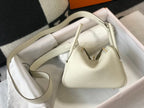 Hermes Lindy Mini White Togo Bag With Gold Hardware For Women, Women’s Handbags, Shoulder And Crossbody Bags 7.5in/19cm
