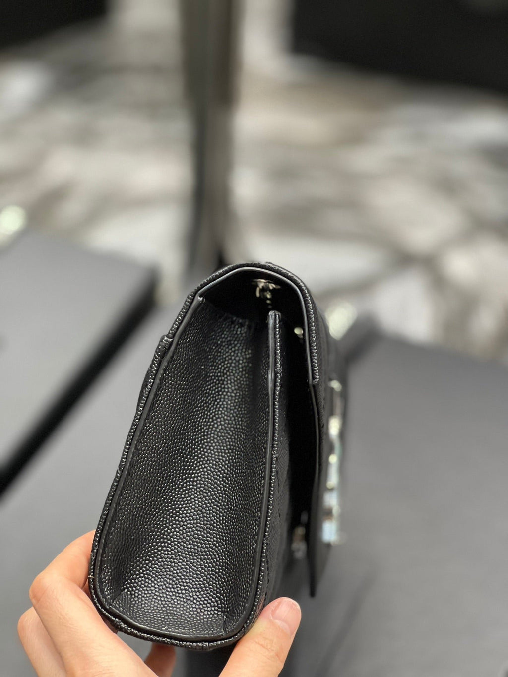 Saint Laurent Small Bag In Mix Matelasse 21cm Black