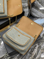 Saint Laurent Niki Medium Chain Bag In Canvas For Women 28cm YSL