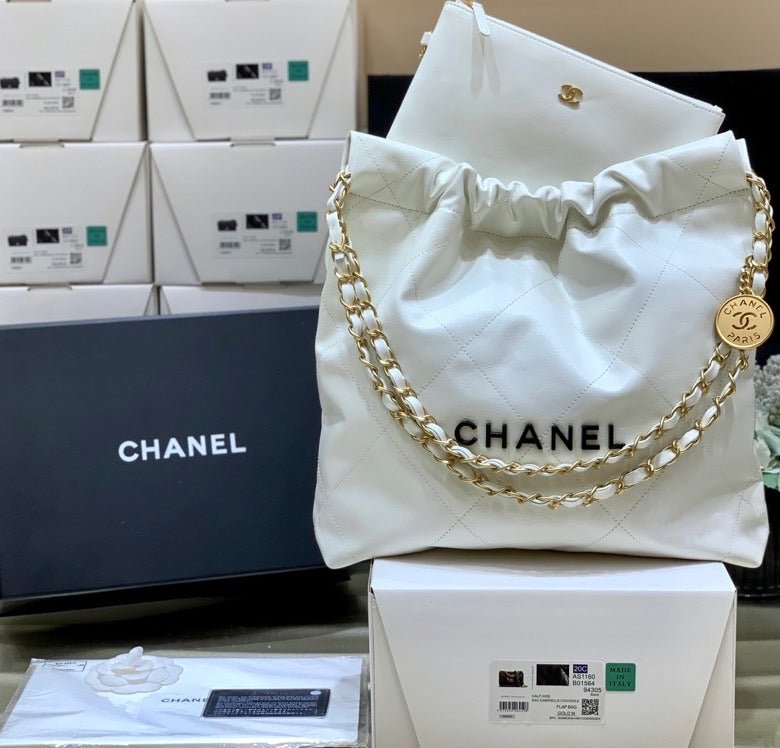 Chanel 22 Large Handbag 37cm White