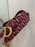 Christian Dior Red Saddle Bag 25cm