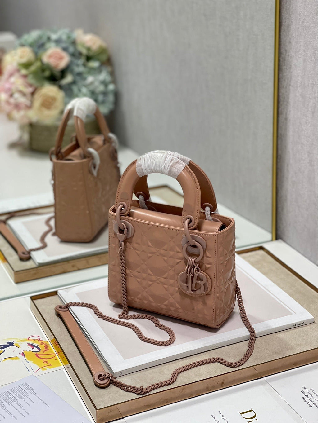 Christian Dior Lady Dior Bag 17cm Brown