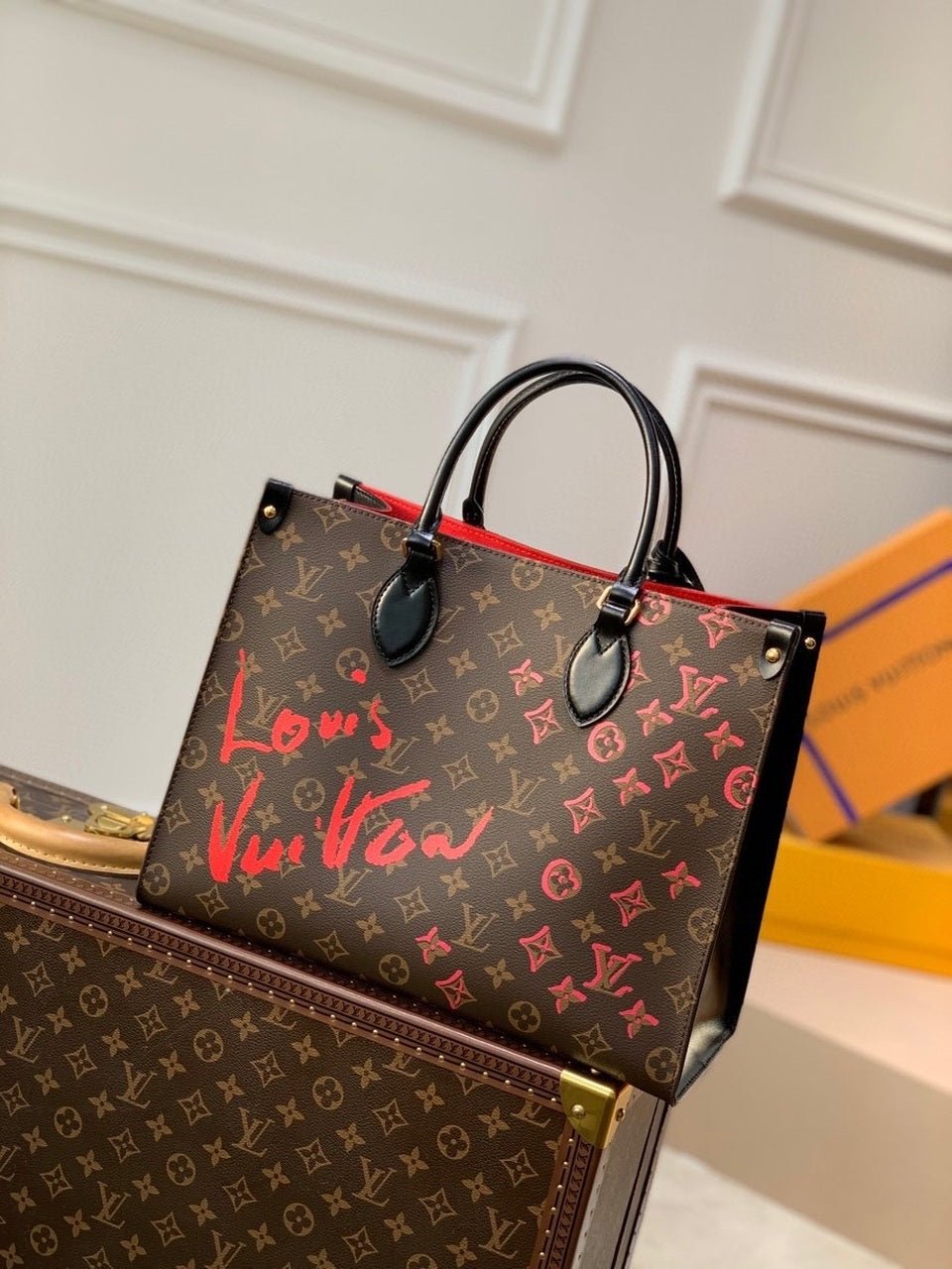 Louis Vuitton x Urs Fischer OnTheGo Bag 34cm Monogram Canvas Spring/Summer Collection M45119 Brown