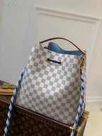 Louis Vuitton NeoNoe Bucket Bag MM Damier Azur Canvas Spring/Summer Collection N50042, Blue