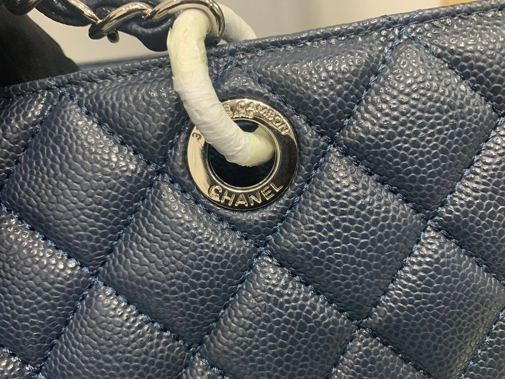 Chanel Tote Bag Spring Collection Silver Hardware 33cm Blue