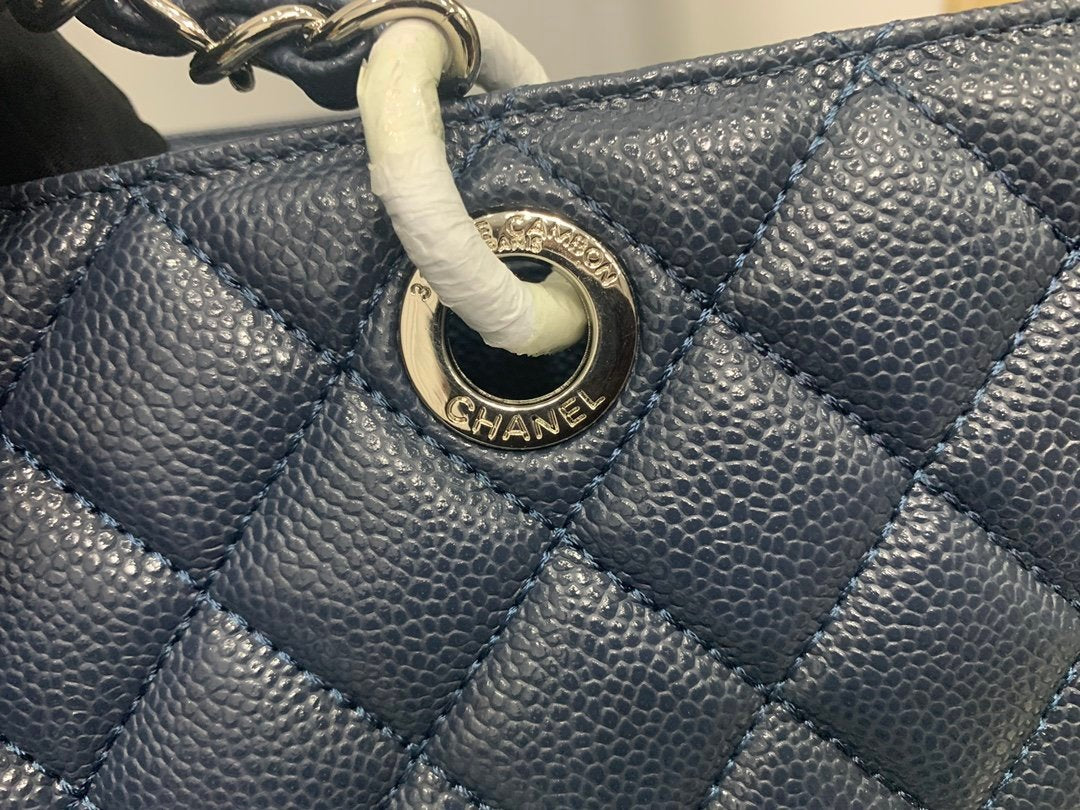 Chanel Tote Bag Spring Collection Silver Hardware 33cm Blue