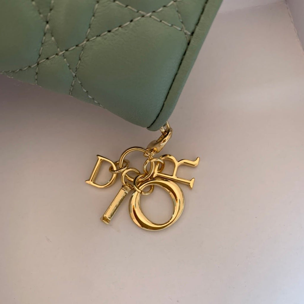 Mini Lady Dior Green Wallet 11cm