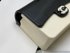 Chanel Black Ivory Hard Evening Plastic Small Evening Shoulder Flap Bag 18cm