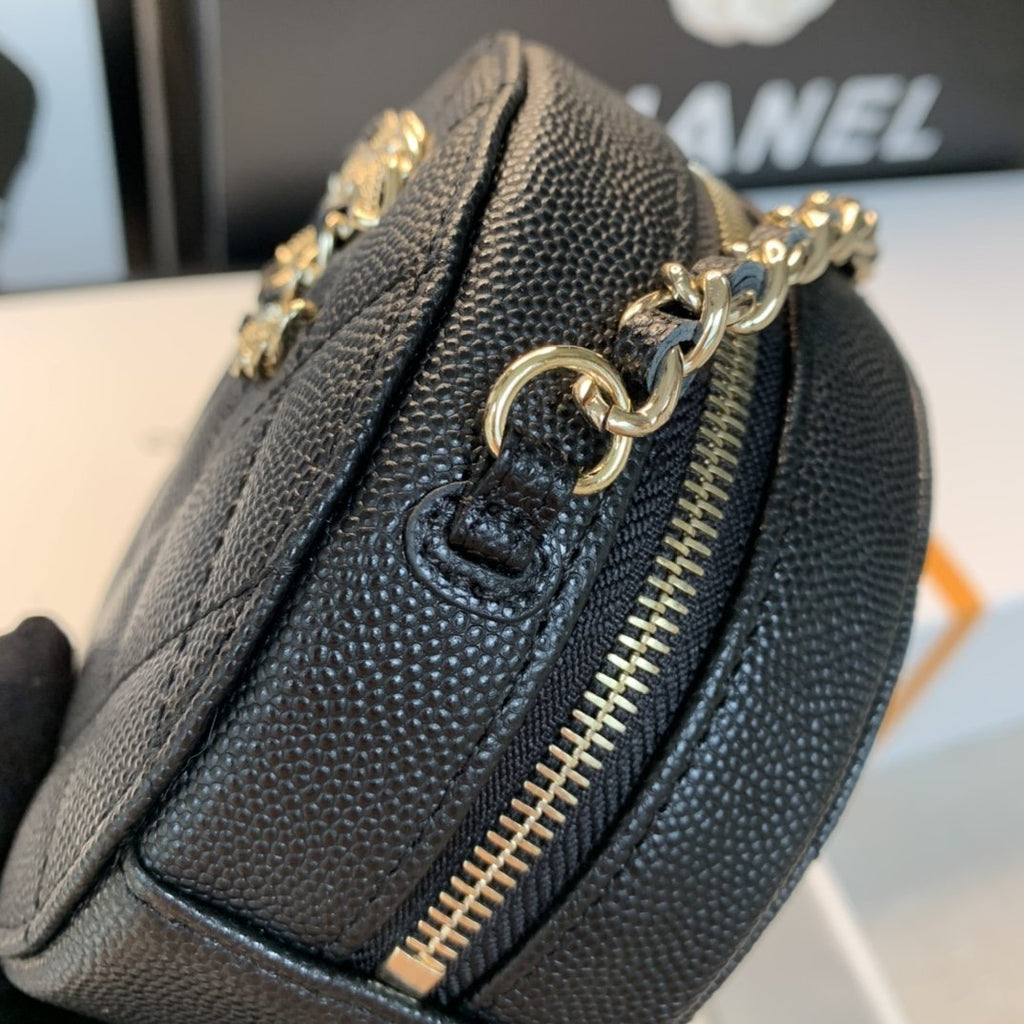Chanel Round Bag Crossbody 12cm Black