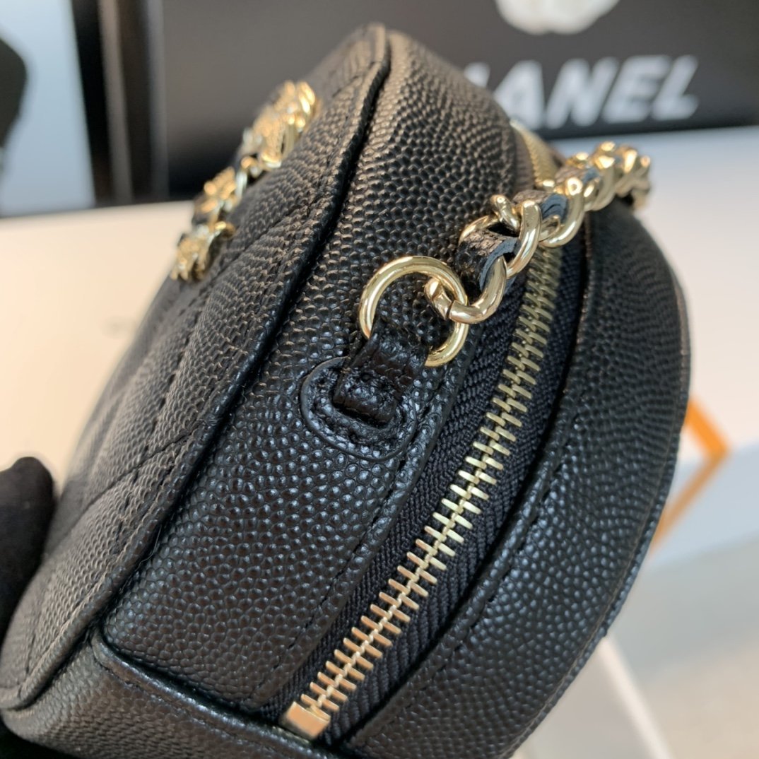 Chanel Round Bag Crossbody 12cm Black