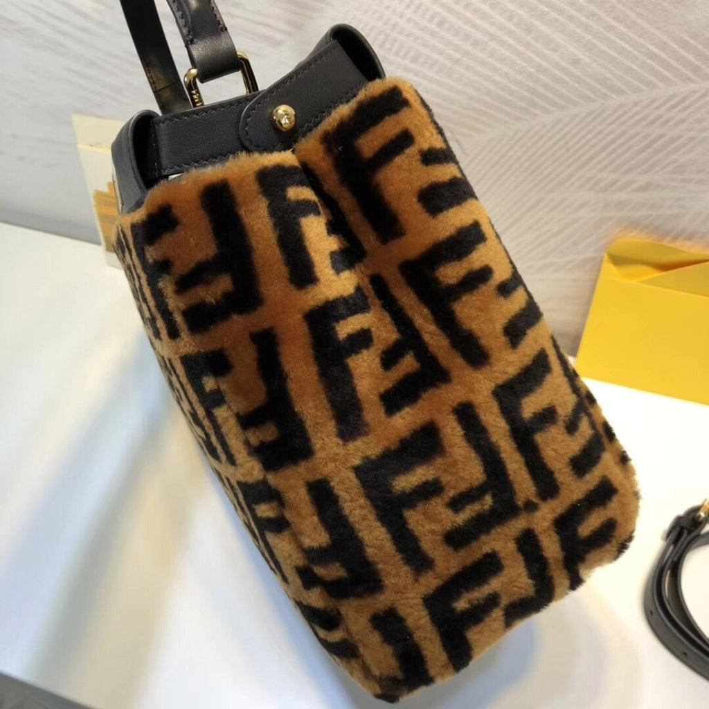 Fendi Peekaboo Handle Bag 38cm Brown