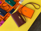 Hermes Kelly Wallet To Go Woc Epsom Wine For Women, Women’s Wallet 8.3in/21cm