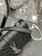 Saint Laurent Small Bag In Mix Matelasse 21cm Black