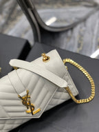 Saint Laurent Small Bag In Mix Matelasse 21cm Beige