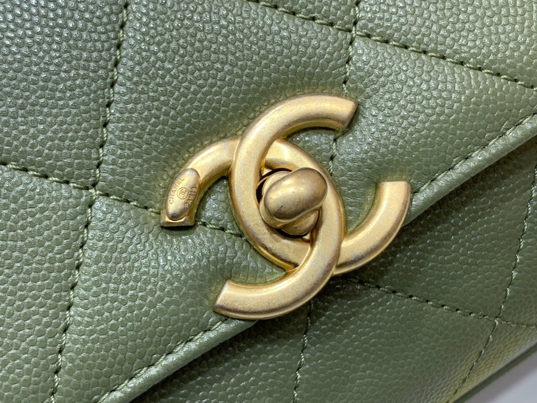 Chanel Co Co Cross Body Bag 24cm Green