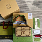 Gucci Jumbo GG Mini Bag Camel And Ebony Jumbo GG Canvas For Women 8.9in/22.5cm