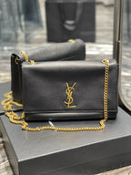 Saint Laurent Kate Medium Reversible Chain Bag In Suede With Gold Hardware 28cm