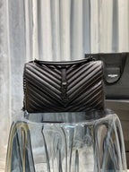 Saint Laurent College Large Chain Bag With Black Hardware 32cm