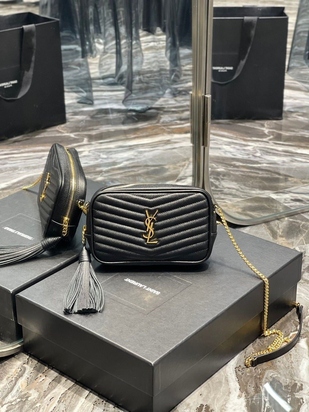 Saint Laurent Lou Mini Bag With Gold Hardware 18cm